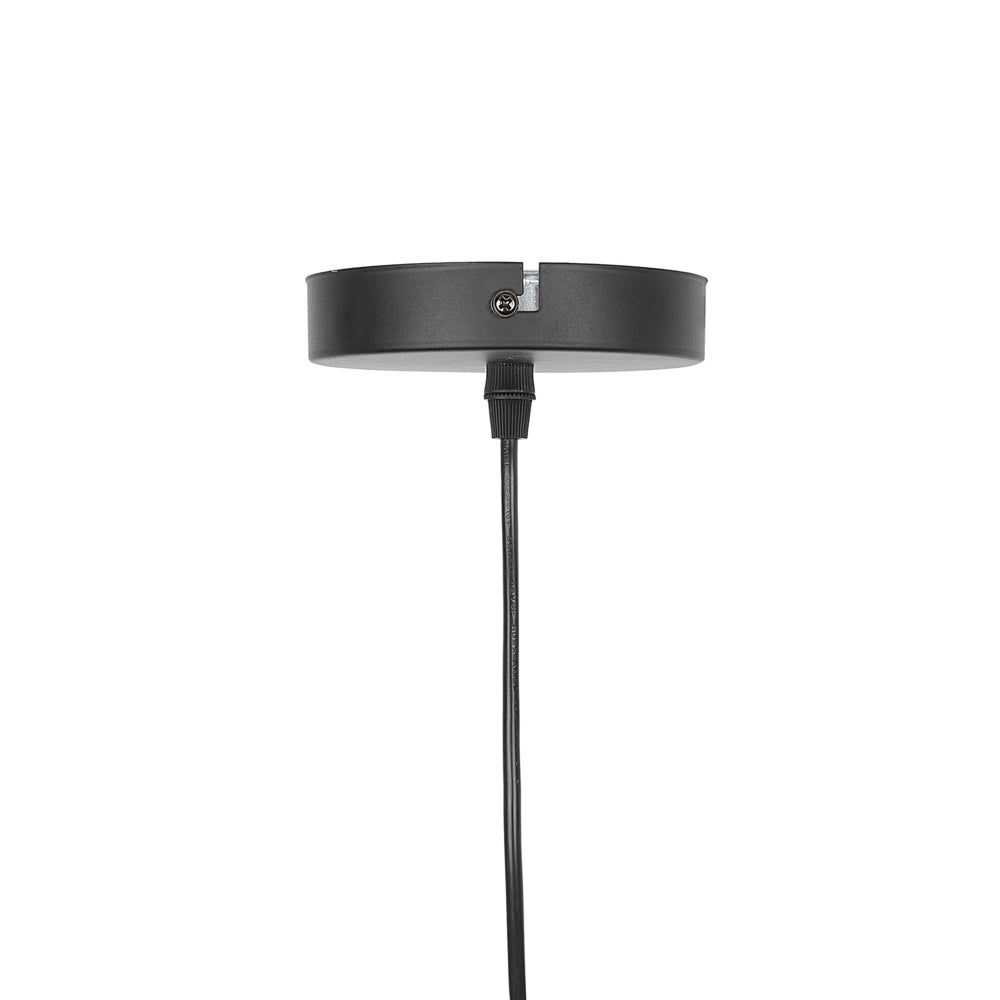 Lampada a sospensione a sospensione con paralume in vetro trasparente Nero dal design moderno geometrico rotondo