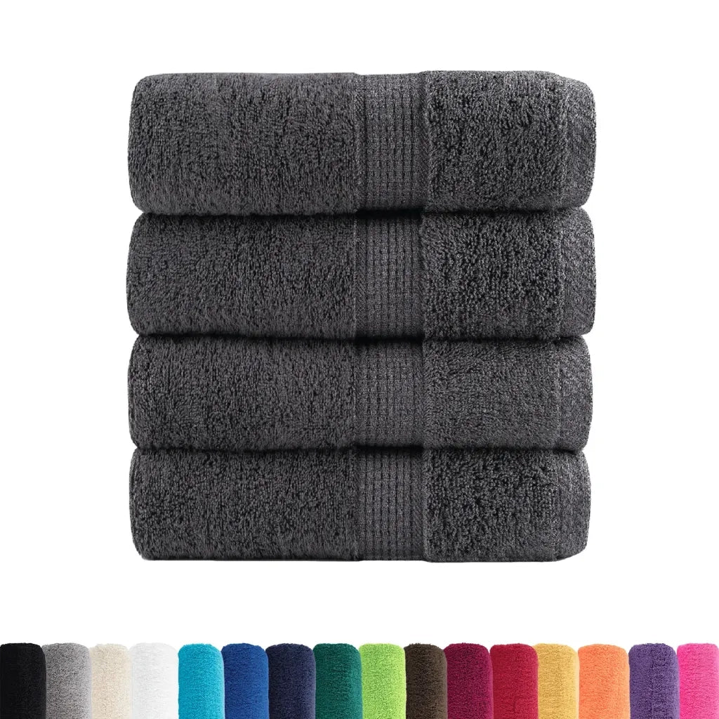 Asciugamani Premium SOLUND 4 pz Antracite 30x30 cm 600 g/m² 137149
