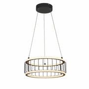 Lampadario Contemporaneo Circolo Alluminio Bianco Silicone Nero Led 40W 3000K