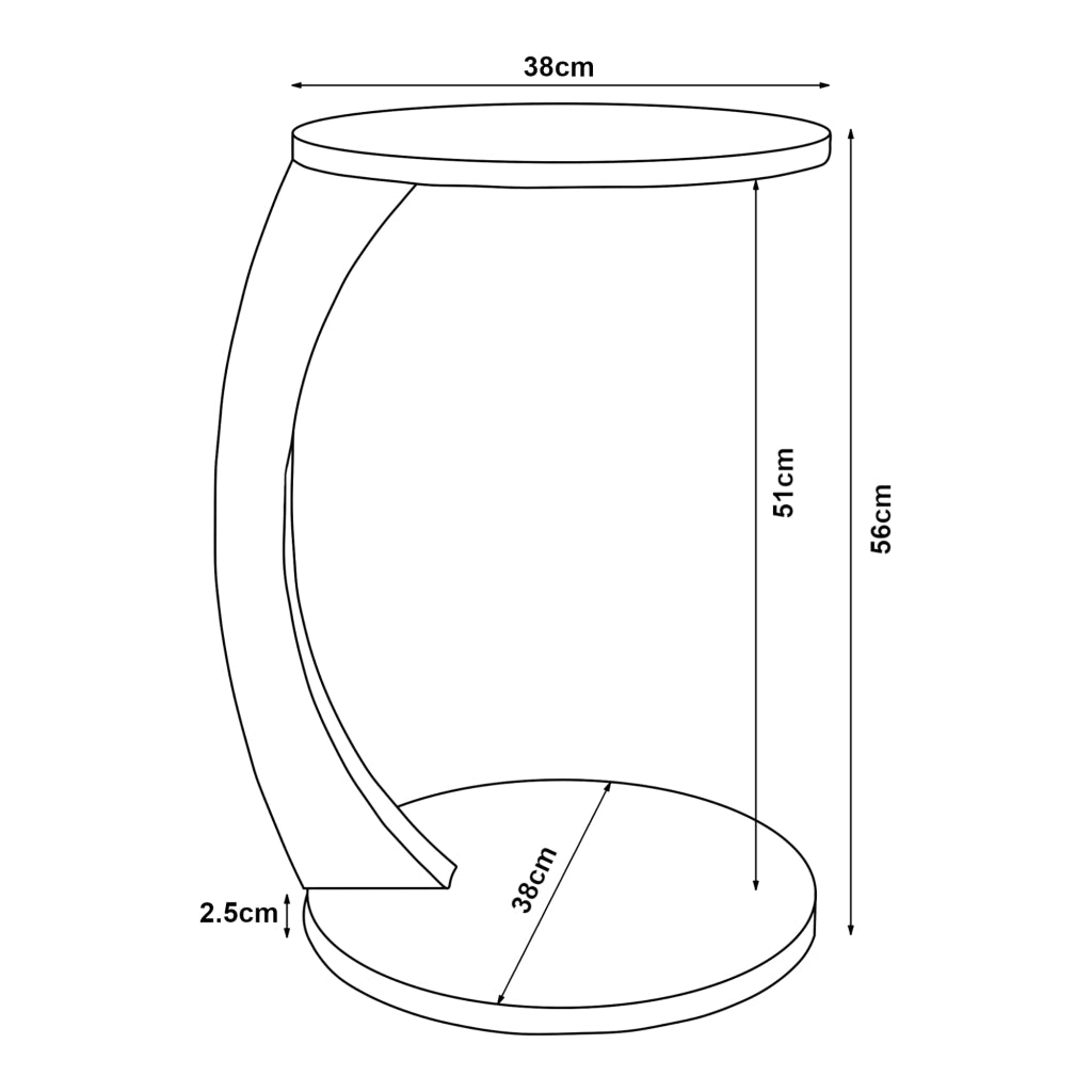 Tavolino da Divano Holeby con Rotelle e Piano Rotondo - Colore Cappuccino [en.casa]