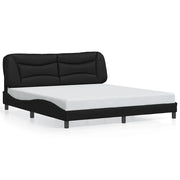 Letto matrimoniale | Letto per adulti | Giroletto senza Materasso Hvar Nero 180x200 cm in Similpelle