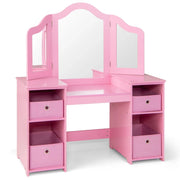 Toeletta 107 x 40,5 x 117 cm con specchio rimovibile 2 in 1 atmosfera accogliente MDF rosa 20_0017593