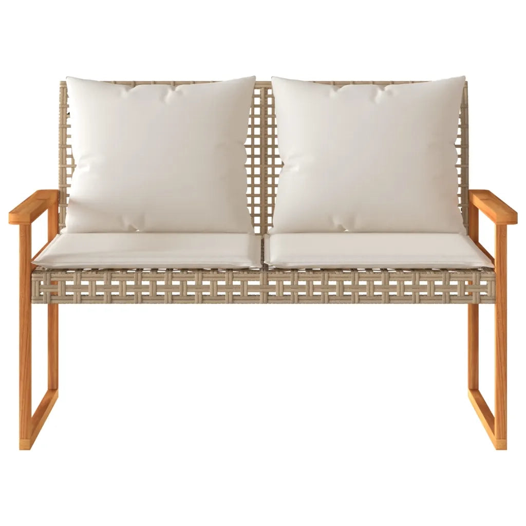 Set Salotto da Giardino 4 pz con Cuscini Beige Misto Polyrattan 365859