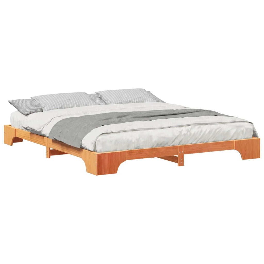 Struttura del letto Marrone 200 x 220 cm Pino massello