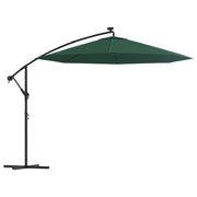 Ombrellone da giardino con illuminazione a LED 300 cm palo in metallo verde 02_0008142