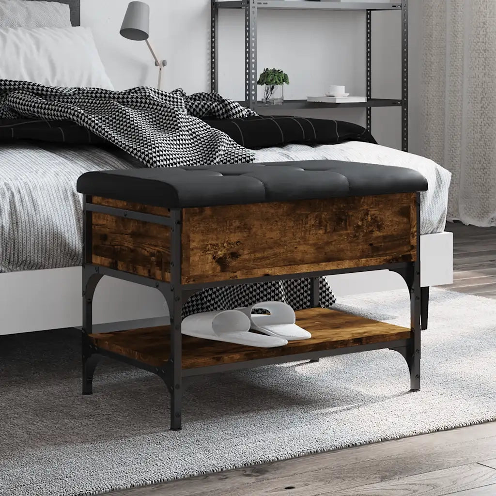 Panca Porta Scarpe Rovere Fumo 62x42x45 cm in Legno Multistratocod mxl 109658