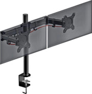 Braccio Monitor 2 Schermi - Pedane Monitor - Doppio Braccio Monitor - 180 Gradi Regolabile - Nero
