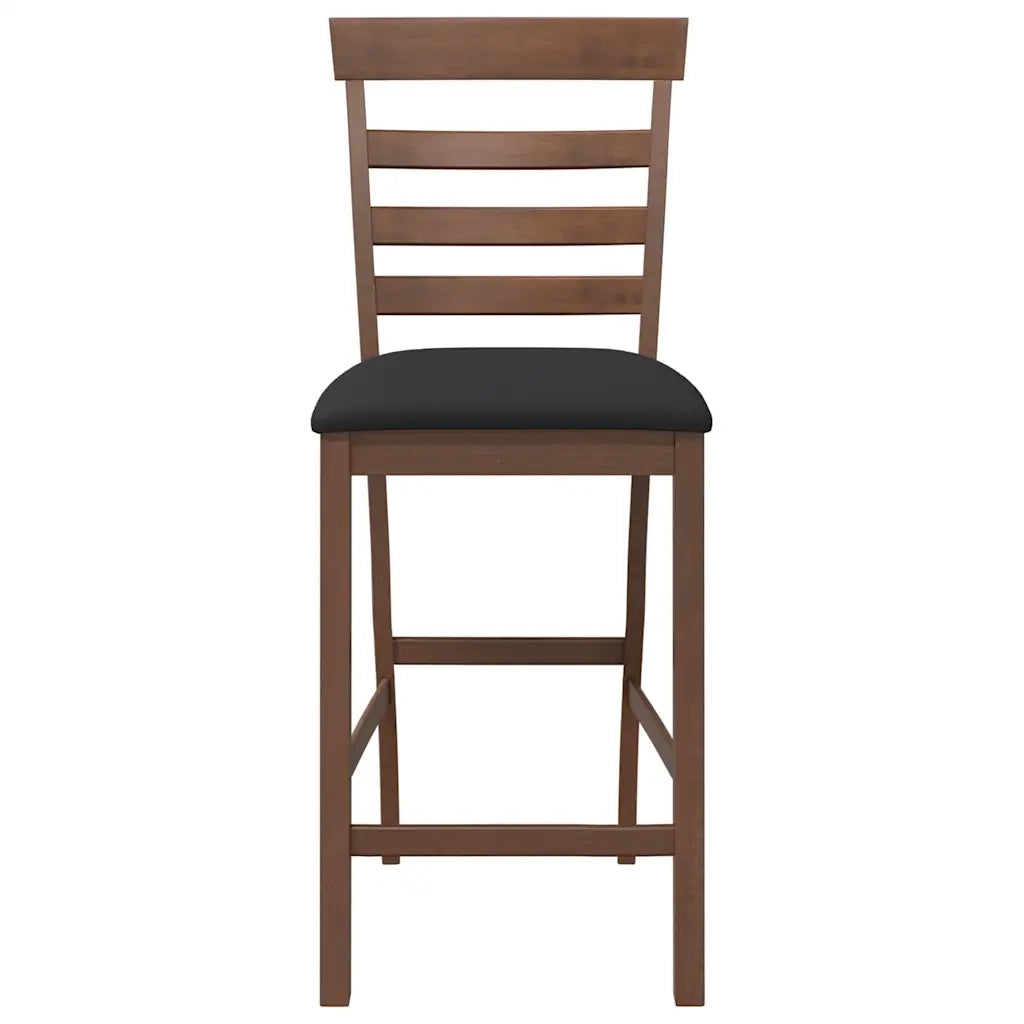 Sgabelli da Bar con Cuscini 2pz Marrone Legno Massello di Hevea 4102538