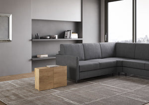 Consolle Tavolo Allungabile 90-302x42x75 cm Evolve Quercia Natura con Panca Inferiore