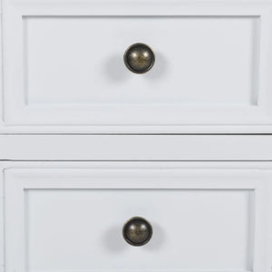 Comodino con 2 Cassetti in MDF Bianco  cod mxl 50936