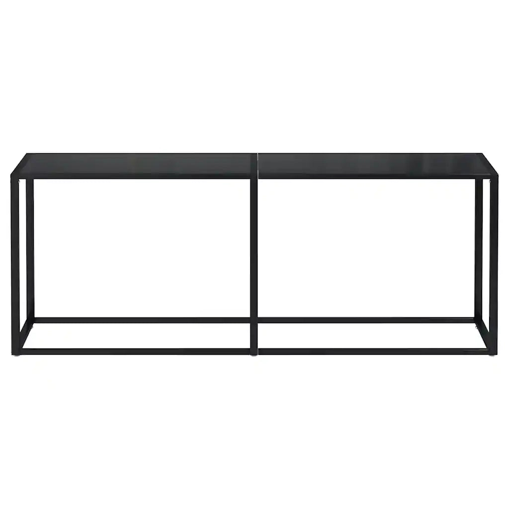 Tavolo Consolle Nero 200x35x75,5 cm in Vetro Temperato 331687