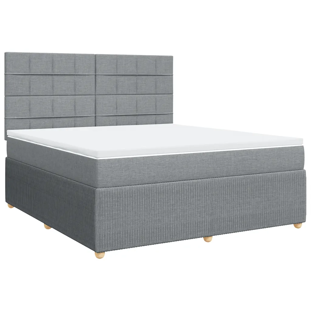 Giroletto a Molle con Materasso Grigio Chiaro180x200 cm Tessuto