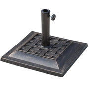 Base per Ombrellone da Giardino Ø38 a Ø48 44x44x32 cm in Resina e Acciaio Nero