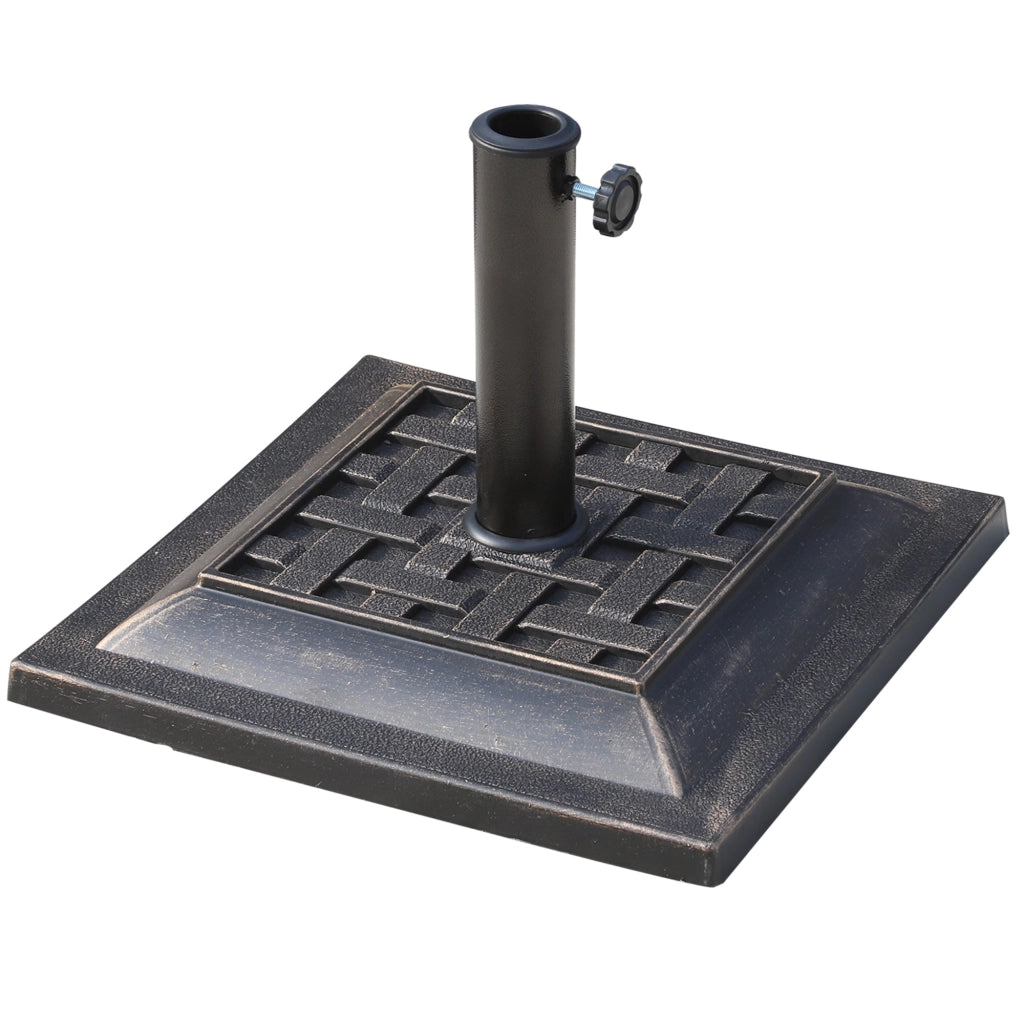 Base per Ombrellone da Giardino Ø38 a Ø48 44x44x32 cm in Resina e Acciaio Nero