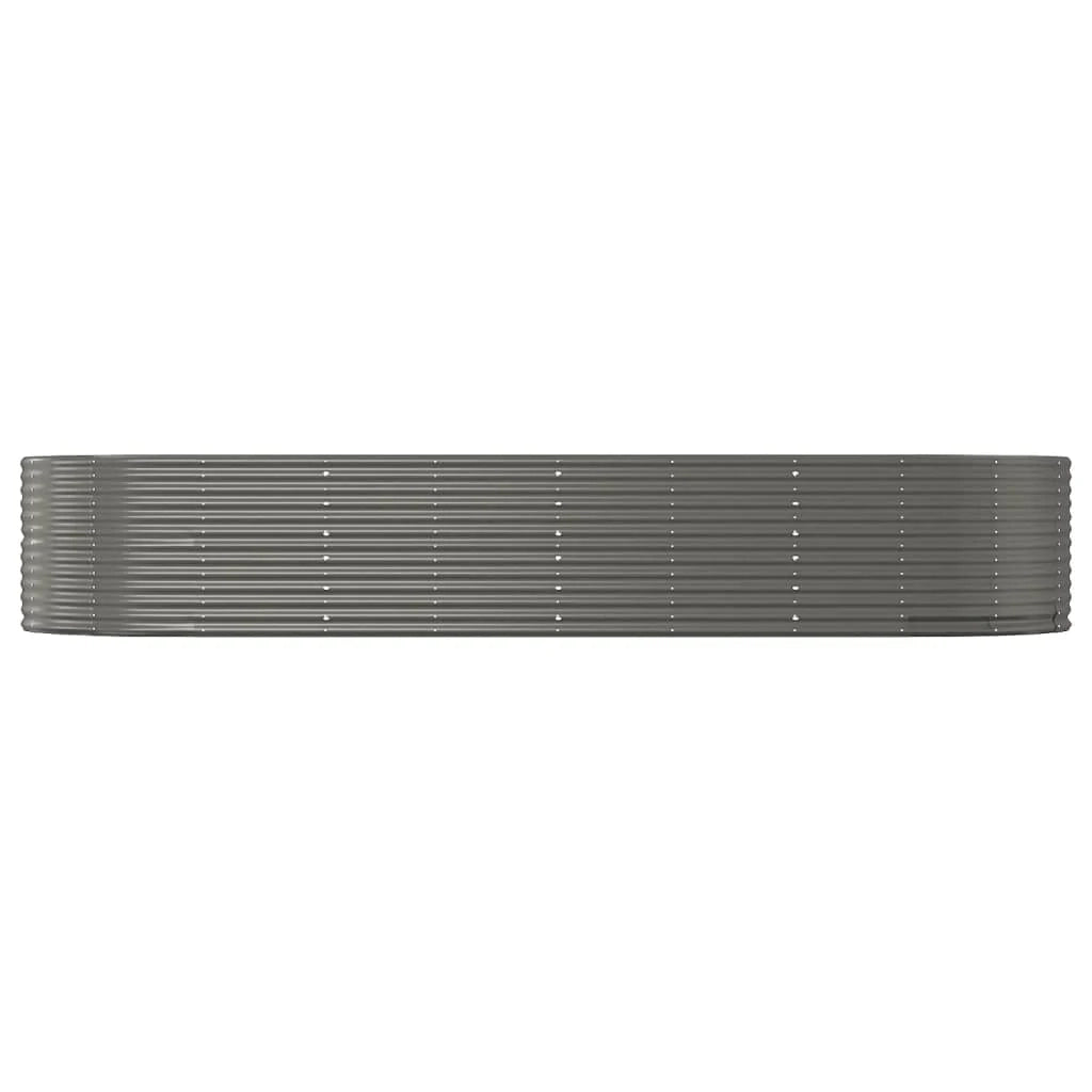 Fioriera rialzata per piante fiori patio giardino 367 x 140 x 68 cm acciaio verniciato a polvere grigio 02_0039443