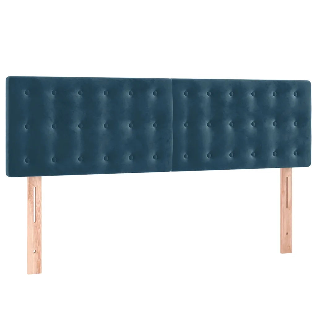 Giroletto a Molle con Materasso Blu Scuro 140x200 cm in Velluto