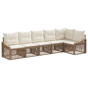 Set Divano da Giardino 6 pcs Beige polyrattan 3436011