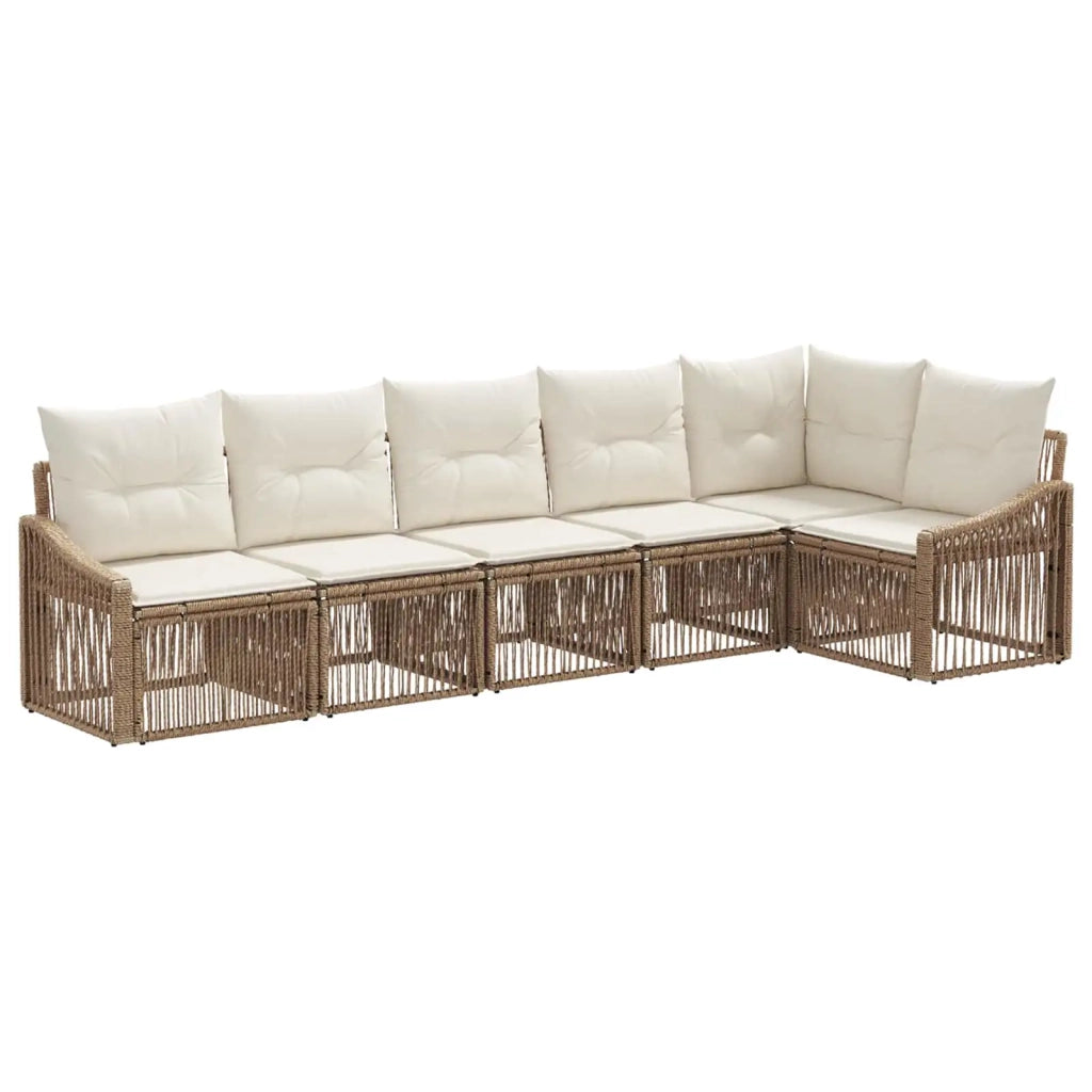 Set Divano da Giardino 6 pcs Beige polyrattan 3436011