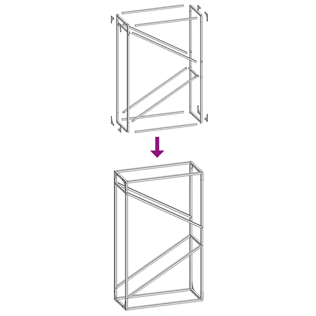 vidaXL Rastrelliera per Legna da Ardere Antracite 60x25x100 cm