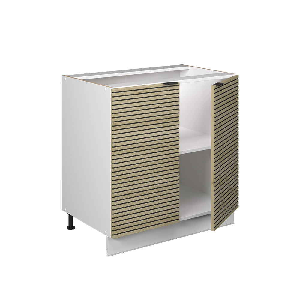 Mobile lavello cucina Fame-Line Pannello in quercia/Bianco 80 cm con ripiano, PL Antracite Vicco
