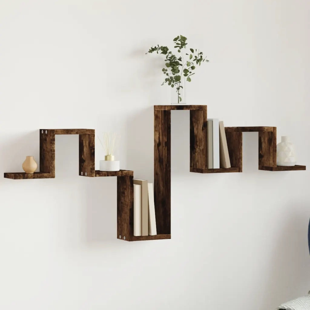 Mensola a Muro | Mensola a parete Rovere Fumo 104,5x10x43 cm Legno Multistrato