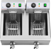 Friteuse Elettrica Professionale con Doppio Tanque 20L - Fritura in Acciaio Inossidabile per Cibo Perfettamente Fritto