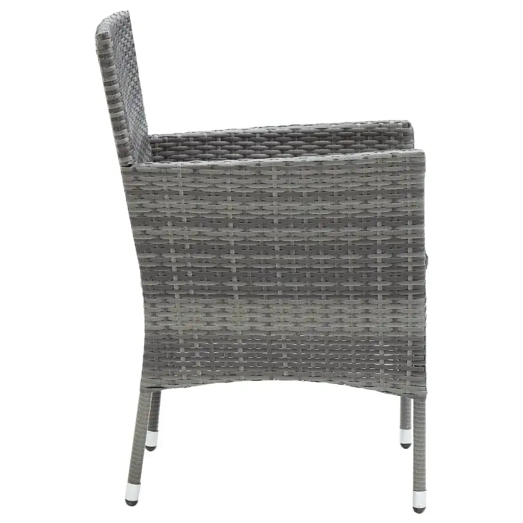 Set da Pranzo da Giardino 7 pz con Cuscini in Polyrattan Grigio 3094983