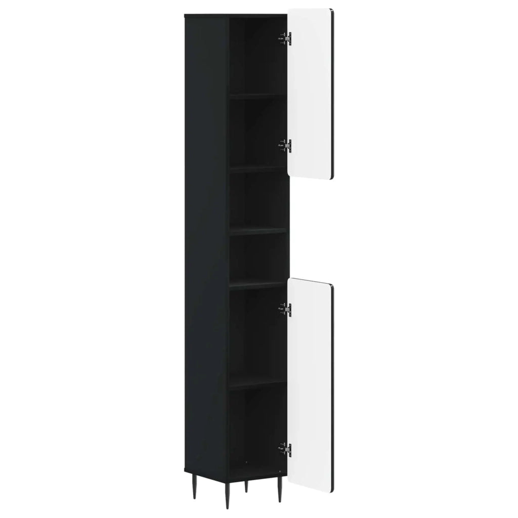 Armadio da Bagno con Ripiano Aperto ZWOLLE Nero 896376