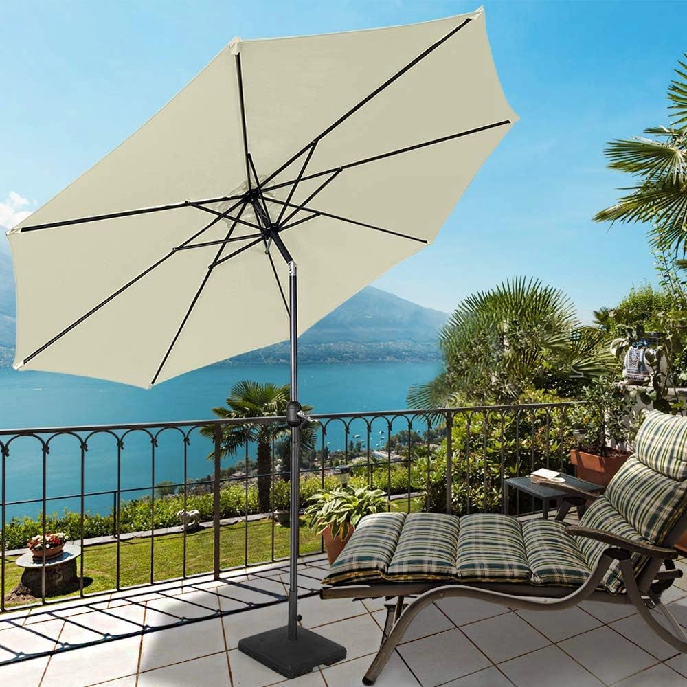 Ombrellone da balcone, 300 cm, pieghevole a 30°, con manovella, in alluminio, ombrellone da giardino, balcone, protezione UV, protezione solare, terrazza, giardino, spiaggia