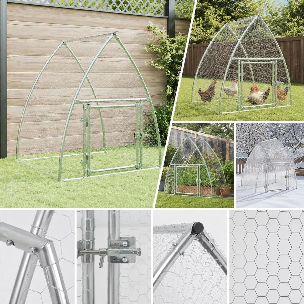 Chicken Cage, Silver, 100x105x120 Cm, Galvanized Steel