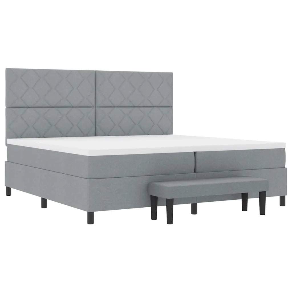 Letto a molle con materasso Grigio chiaro 200 x 200 cm Tessuto 3344170