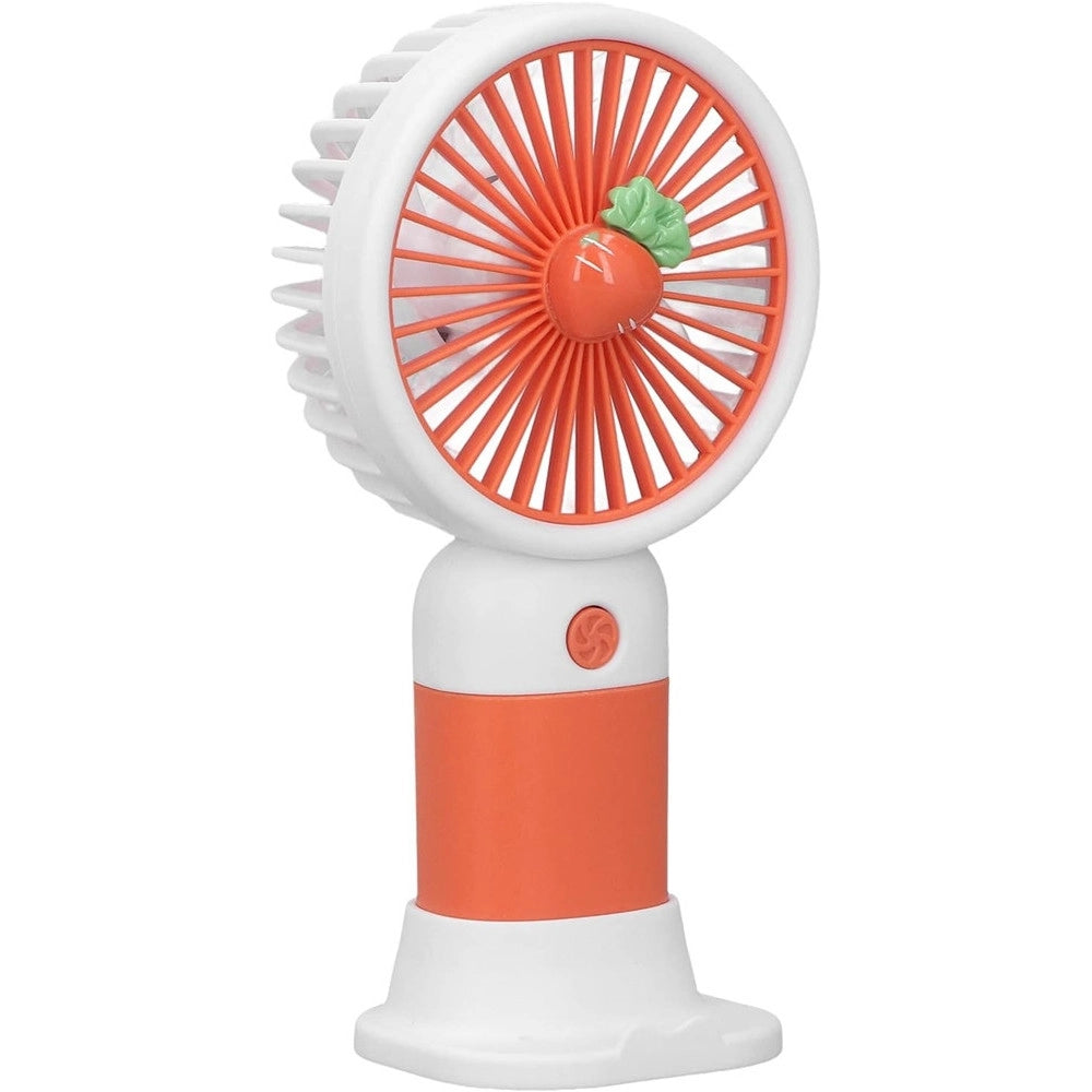 Trade Shop - Mini Ventilatore A Mano Batteria Ricaricabile Usb Portatile Tascabile Viaggio Con Base -