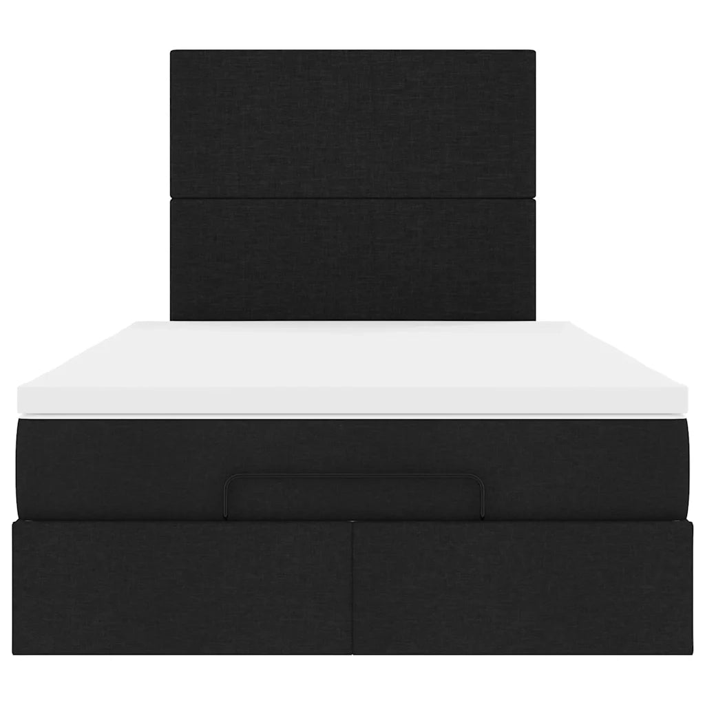 Struttura Letto Pouf con Materasso Nero 120x200 cm in Tessuto 3313066