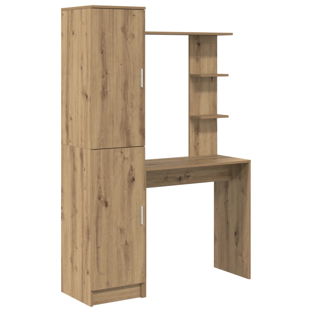 Scrivania con archiviazione Rovere Artigianale Legno Ingegnerizzato