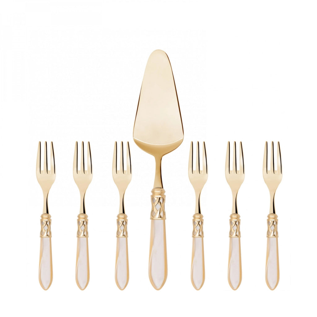 ALADDIN Gold, Posate Set 7 pz Dolce, Scatola Regalo, Casa Bugatti