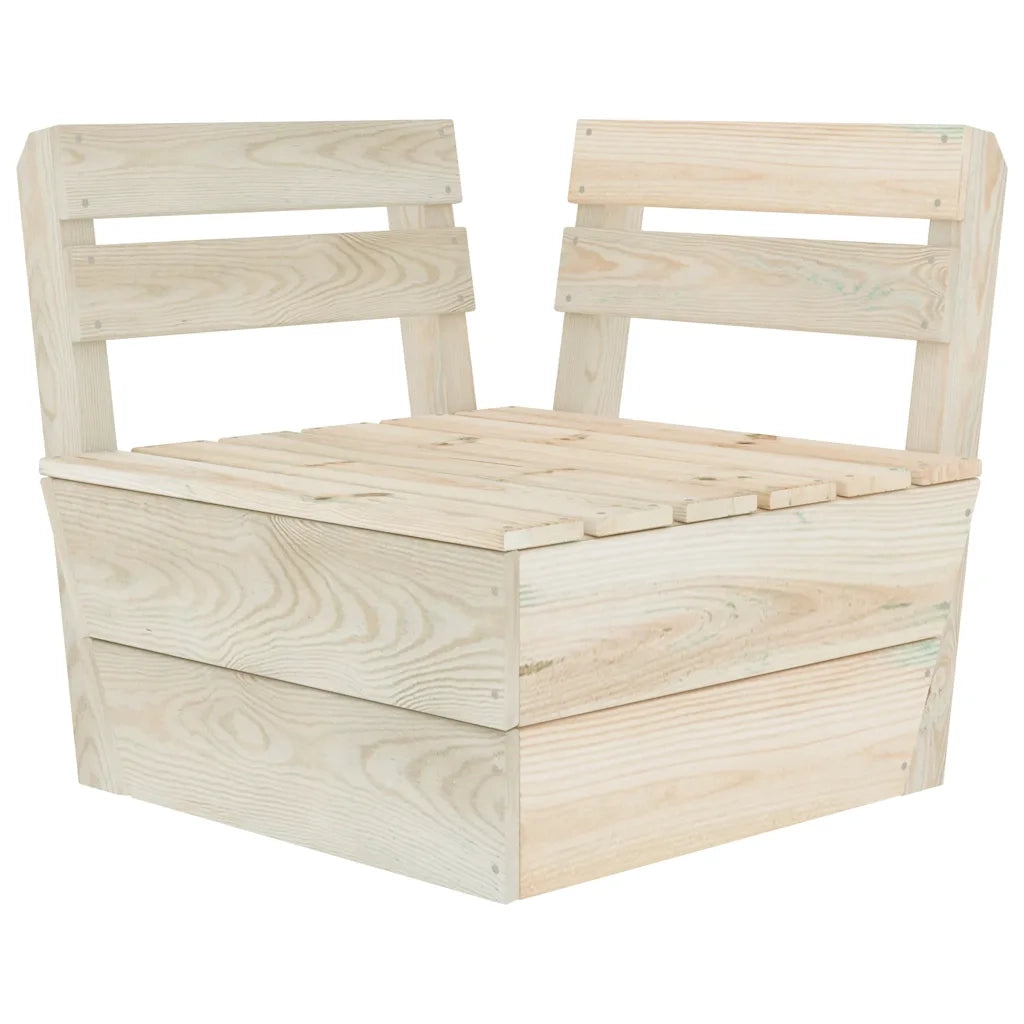 Divano Angolare Modulare su Pallet-Sofa-Divanetto in Legno di Abete Impregnato