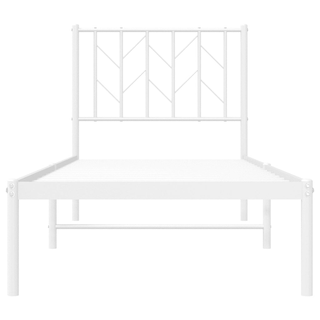 Giroletto senza Materaso con Testiera Metallo Bianco 75x190 cm 374476