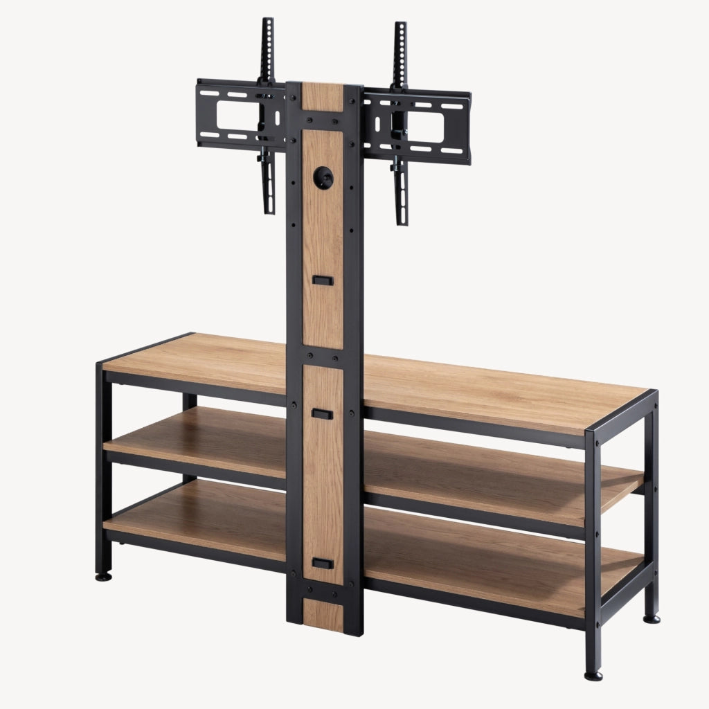 Mobile TV con Supporto Schermo Stockholm - Nero / Effeto Rovere pro.tec