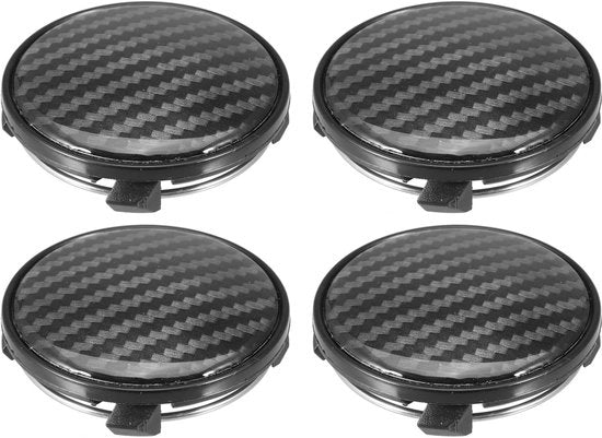 Centri di accoppiamento universali - 4 pezzi - Finestra carbon look - Nero - Componenti auto - Duraturo e resistente