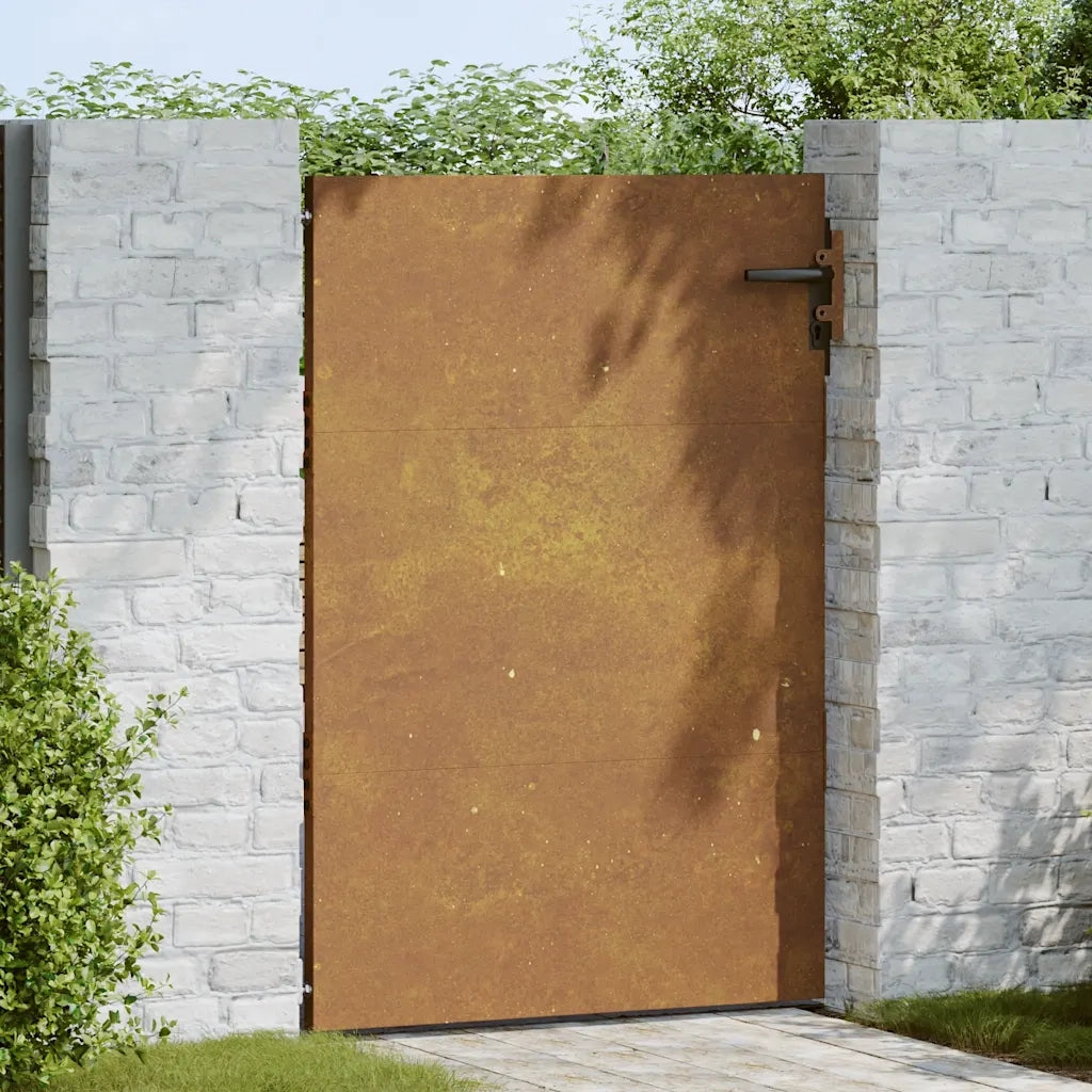 Cancello da giardino 85x125 cm in acciaio Corten 153258