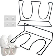 Sistema di Raccordo per Scarpe Gemesso alla Parete Nero Metallo | Installazione Senza Chiodi | Doppio Utilizzo Interno e Esterno | Raccordo per Scarpe per Sandali e Stivali | Design Economico | Raccordo per Scarpe per Terrazza