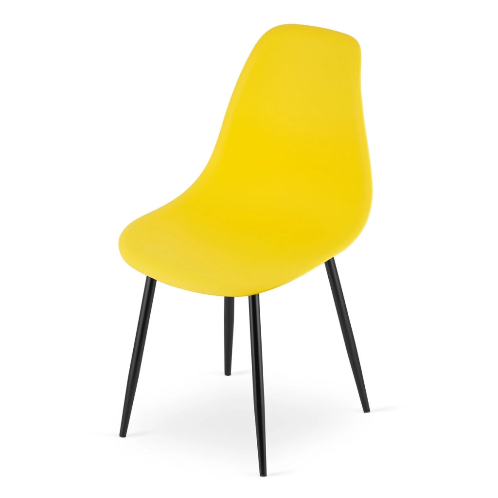 Set di 2 sedie moderne WAT in polipropilene giallo