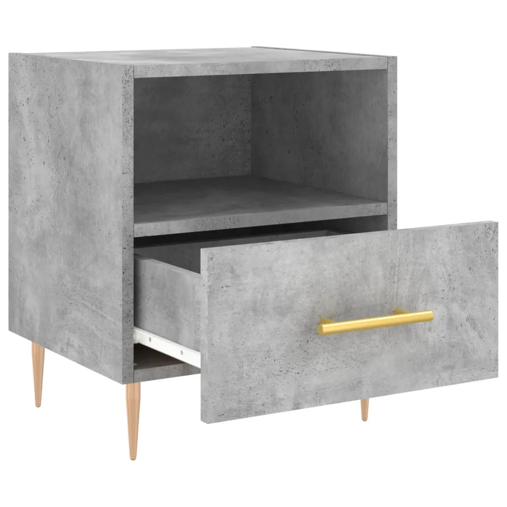 Comodini 2 pz-Set di 2 Tavolino da notte Grigio Cemento 40x35x47,5 cm in Legno Multistrato 738527