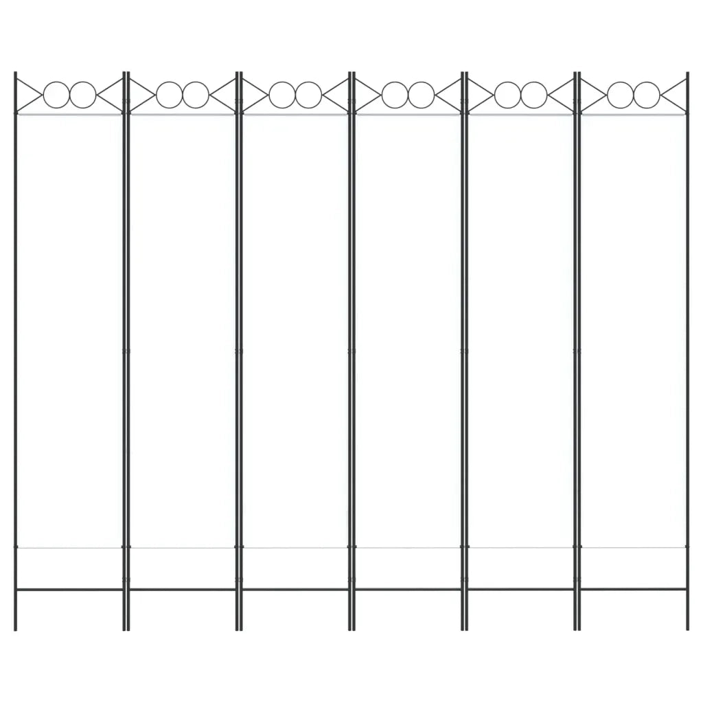 Divisorio Ambienti | Divider per stanze | Paravento a 4 Pannelli Bianco 240x200 cm Tessuto
