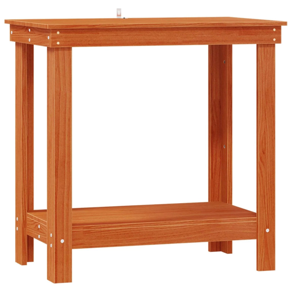 Banco da lavoro con lo scaffale Marrone Cera 80 x 50 x 80 cm