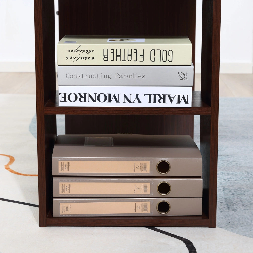 Scrivania per Ufficio con 3 Cassetti e 3 Ripiani in Legno ¨C Xylo ¨C Noce 120x49x72cm
