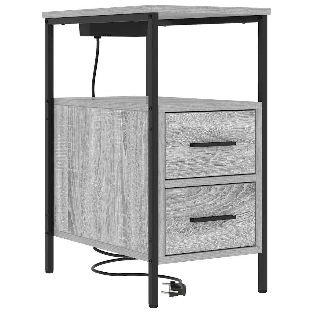 vidaXL Mobiletti da Notte 2 pcs Grigio sonoma 30 x 48 x 61 cm