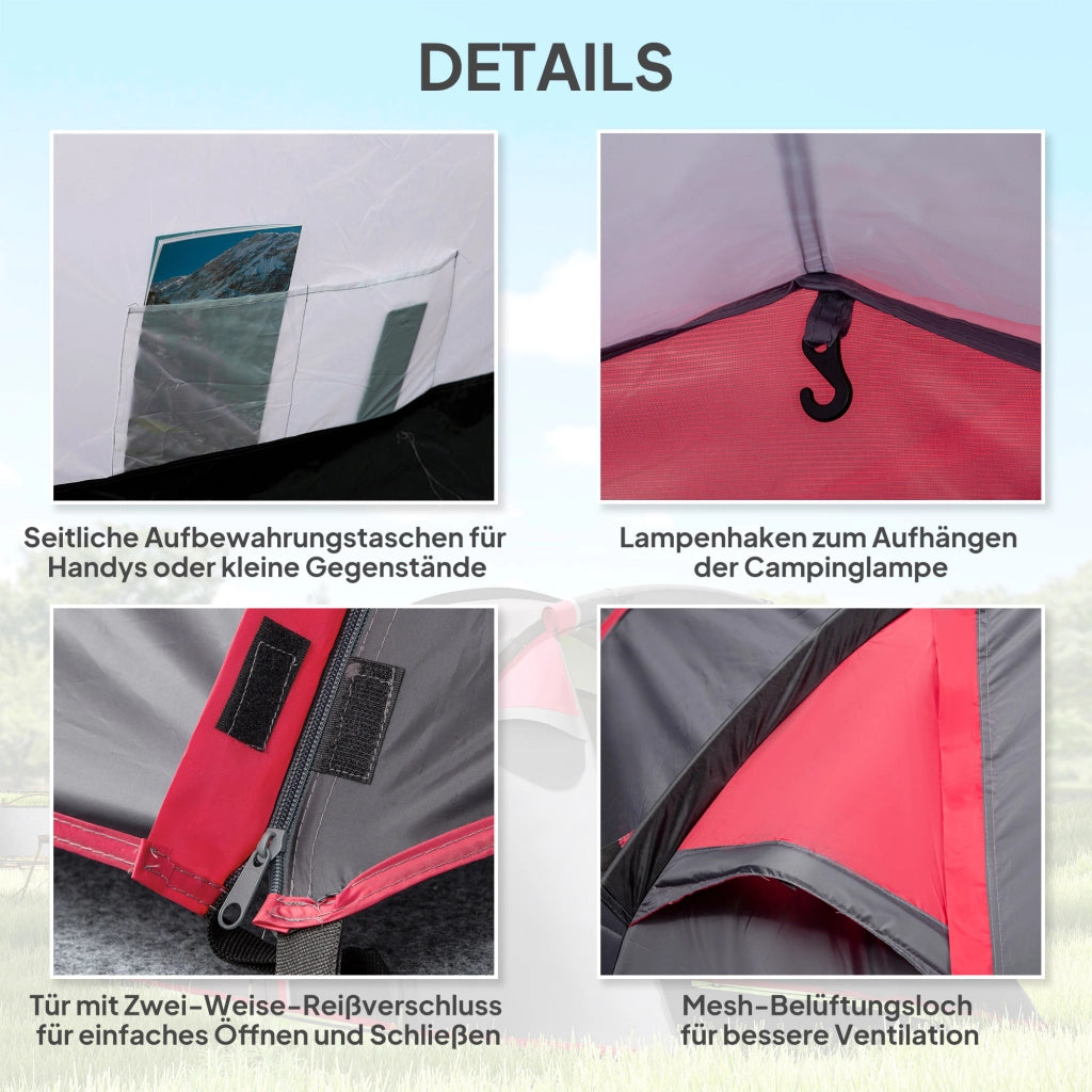 Tenda da campeggio 3 persone ¨C zephmum ¨C 426x206x154 cm grigio
