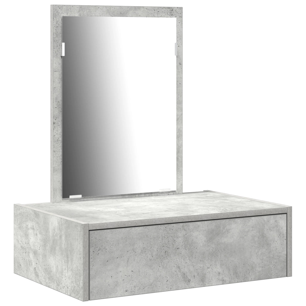 Tavolo da Toeletta a Muro Grigio Cemento 60x40x70 cm