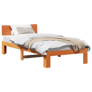 Letto singolo | Letto per adulti | Struttura del letto Marrone cerato 100 x 200 cm Pino massello